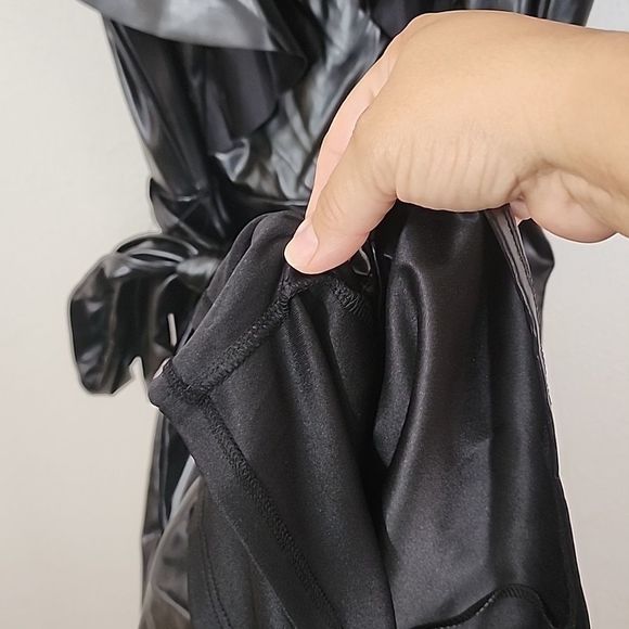 Sami & Jo faux leather batwing midi black dress NWT size M - Picture 6 of 14